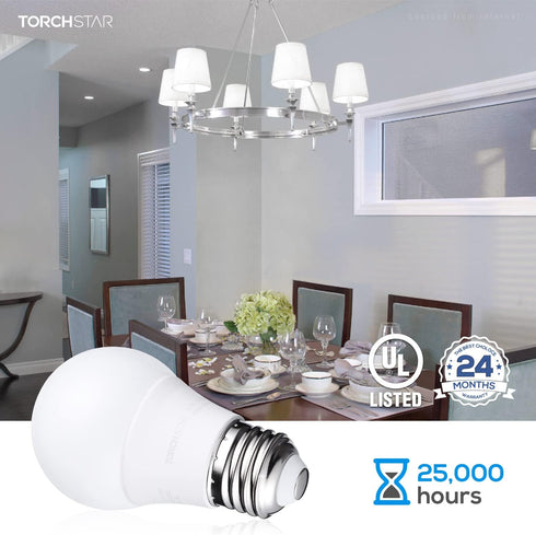 TORCHSTAR 12-Pack 5.5W A15 LED Light Bulbs, 40 Watt Equivalent, 5000K Daylight, E26 Medium Base