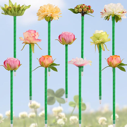 Leery 12 Pieces Mixed Multicolor Rose Ballpoint Pens, Plush Pens for Valentine's Day, Mother's Day, Office Supplies
