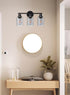 3 Fixtures(Bulbs Porch,E26 Ldeco Light Bathroom Light Included.),Black Vanity Lights with Clear Glass Shade,Modern Wall