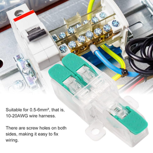 20PCS Wire Splice Connector Lever Nuts, 1 in 2 out Compact Wire Conductor Connector for 10-20AWG Wires