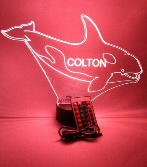 Swimming Mammal 16 Giant Whale Large Marine Night Light Up Lamp LED Table Lamp Custom Engraved Room Decor Featuring