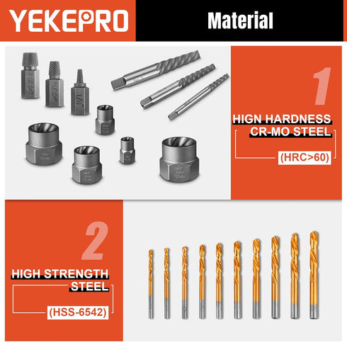 40 Set Set, Frozen, T15139 Pcs Bolt & Screw Extractor with Left Hand Cobalt Drill Bit Easy Out Broken Stripped Screw