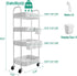 Ytmshisan 4-Tier Metal Rolling Cart with Wheels, Storage Utility Organizer Cart for Kitchen, Bathroom, Office, Baby