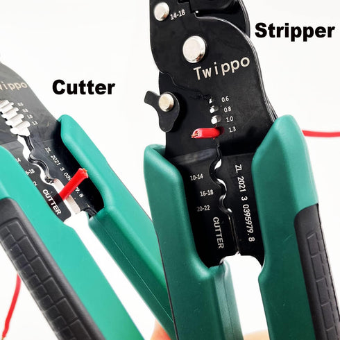 Wire Crimper Tool with Stripper Cutter, Crimping Tool for Open Barrel Terminals and Heat Shrink Connectors, 26-10 AWG