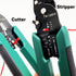 Wire Crimper Tool with Stripper Cutter, Crimping Tool for Open Barrel Terminals and Heat Shrink Connectors, 26-10 AWG