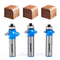 Newdeli 3pcs Roundover Router Bits Set 1/2 inch Shank, Bearing Guide Rounding
