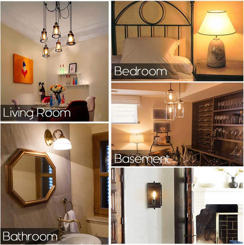 Dimmable E26 Bulb 4W 40 Bulbs 30000K E26 Bulb AC120V 400lm T9 T10 Bulb E26 Bulbs 4Pack Leools LED Equal Watt Light Soft