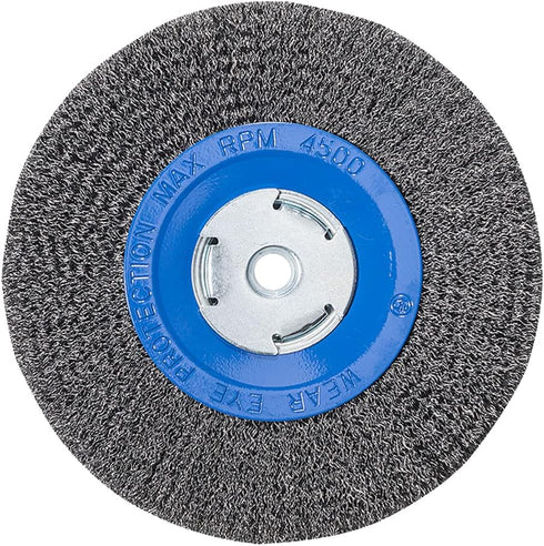 Mercer Industries 183020 - 8" x 3/4" x 2", 1/2", 5/8" Crimped Wire Wheel, .014 Carbon Steel