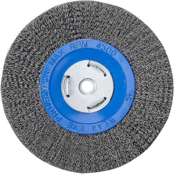 Mercer Industries 183020 - 8" x 3/4" x 2", 1/2", 5/8" Crimped Wire Wheel, .014 Carbon Steel