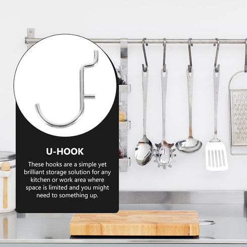5pcs SEWACC U-Shaped Pegboard Hooks Peg Hooks for Display Rack Tool Organization Garage Kitchen Workbench Storage