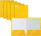 Better Office Products 2 Pocket Glossy Laminated Yellow Paper Folders, Letter Size, 25-Pack