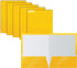 Better Office Products 2 Pocket Glossy Laminated Yellow Paper Folders, Letter Size, 25-Pack