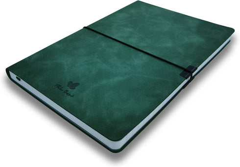 Writing Journal Notebook, A5 5.8x8.3”, College Ruled/Lined, Premium Faux Leather Soft Cover, Green, Inner Pocket,