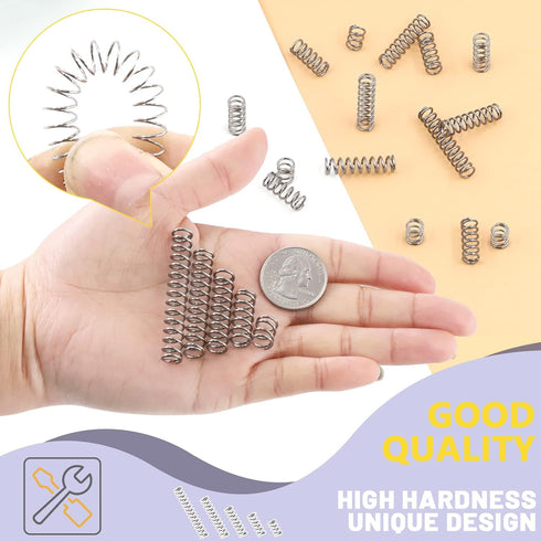 Swpeet 150Pcs Compression Springs Assortment Kit, Mini Stainless Steel Extension Springs for Home Repairs, 0.39" to