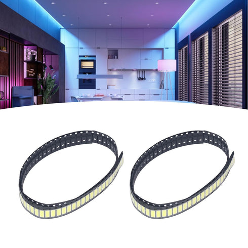 200Pcs, 6000-6500K 6V SMD LED Light Bead LCD TV Backlight Bead White Gold Wire Copper Bracket for Panel Lamp