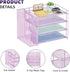 Marbrasse Desk Organizer and Accessories, 4-Tier Paper Letter Tray Organizer with File Holder for School Home Office
