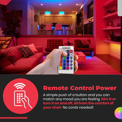 Bulb (4-Pack) 16 Lightbulb Kobra LED Color Changing Light with Remote Control - Different Color Choices Smooth, Fade