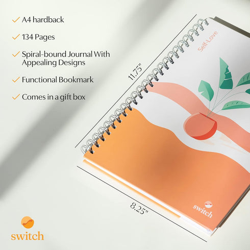 Switch Research 91-Day Self-Love Diary - Therapist Recommended Self-Care to Practice Gratitude and Mindfulness