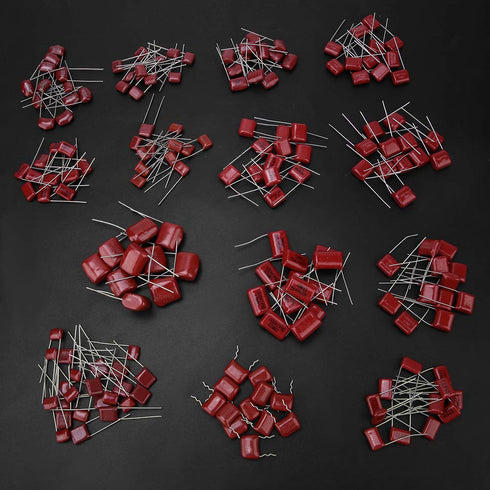 Capacitor 400v 630v Kit, 180PCS CBB Polypropylene Film Capacitor Assortment for Electric Circuits