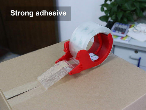 BOMEI PACK 12 Rolls Clear Packing Tape with Free Dispenser, Heavy Duty Refill Tape for Shipping