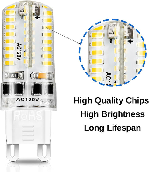 YGS-Tech Dimmable G9 LED Bulbs, 4W (35W Halogen Equivalent), 6000K Daylight White, 10-Pack