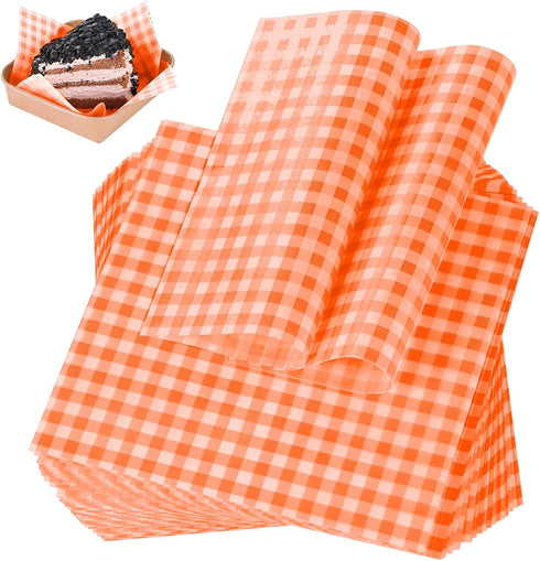 SUCCEFORT 100 Pieces Wax Paper Sheets 7x7 Inch, Food Basket Liners Deli Wax