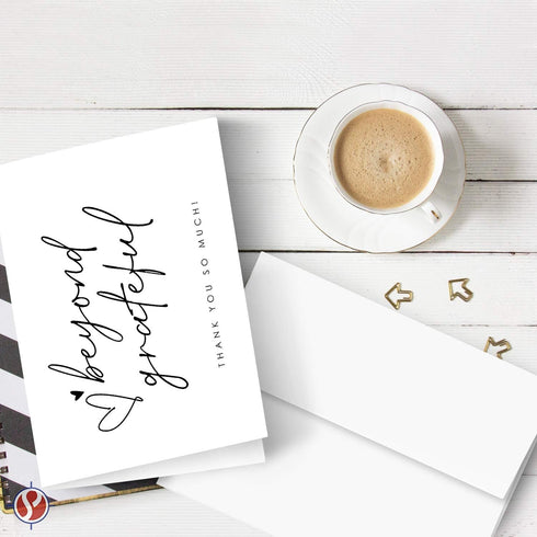 Beyond Grateful Thank You Cards and Envelopes, 25 Pack for Weddings, Holidays, Small Business, Graduation
