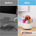 Marbrasse 360-Degree Rotating Desk Organizer, 5 Compartments Pen Holder, Art Supply Storage Box Caddy for Home Office