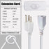 Long Extension Cord with Switch On/Off, 3 Prong Grounded Plug Indoor Power Cord 6.56 FT Waterproof