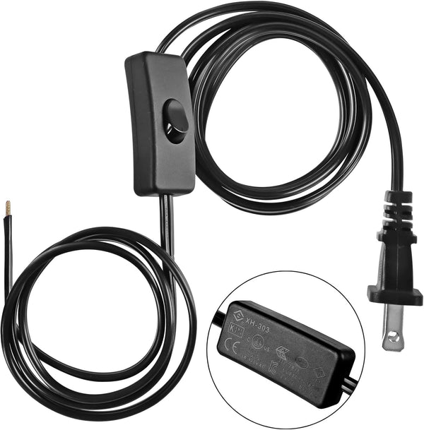 VSEER Lamp Power Cord with On/Off Switch 3A/120V, UL Certified Lamp Wire with