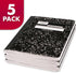 Mead Composition Notebooks, Wide Ruled, 100 Sheets, 5 Pack (72368)