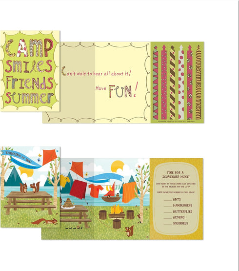 6 Designer Greetings Assorted Real Adventure Camp Cards, Card Designs with Envelopes Perfect for Parents to Send