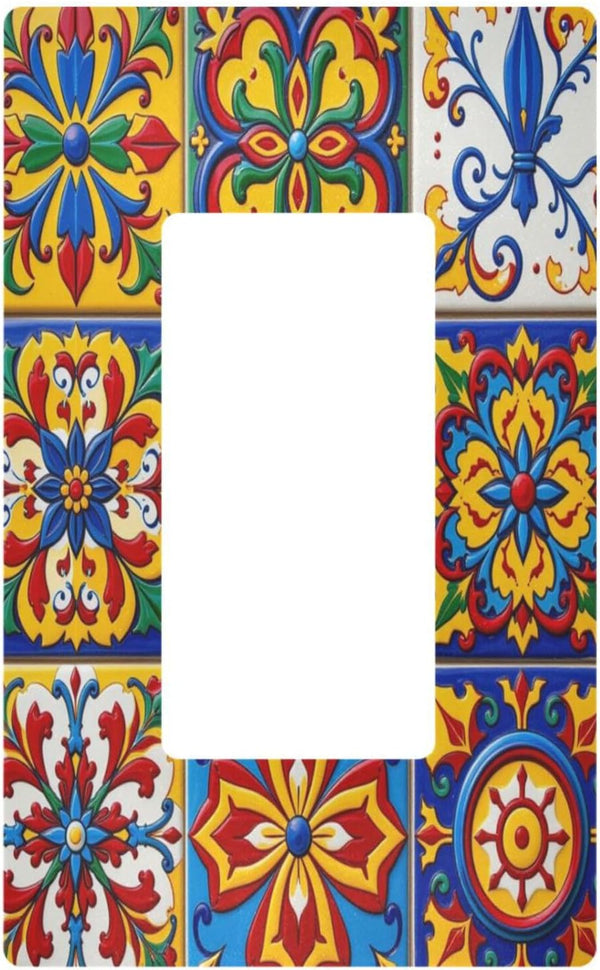 Eionryn Mexican Talavera Tile Wall Plate Moroccan Ottoman Motifs Wallplates Electrical Outlet Covers