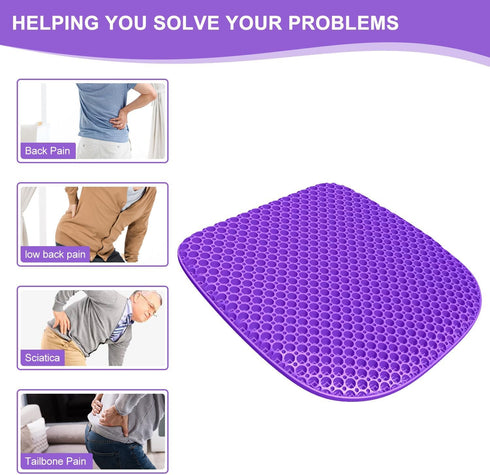 TONINT (17" 15") Large Gel Seat Cushion for Long Sitting with Non-Slip Cover, Soft & Breathable, Seat Cushion