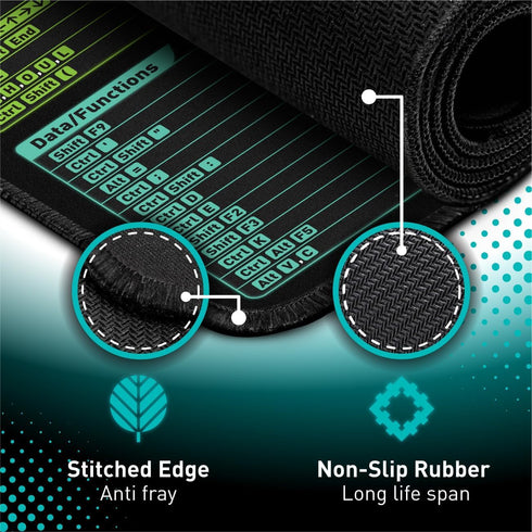 Pixiecube Excel Cheat Sheet Desk Pad | Excel Shortcut Keys Mouse Pad | Extended Large XL Gaming Mousepad | PC Office