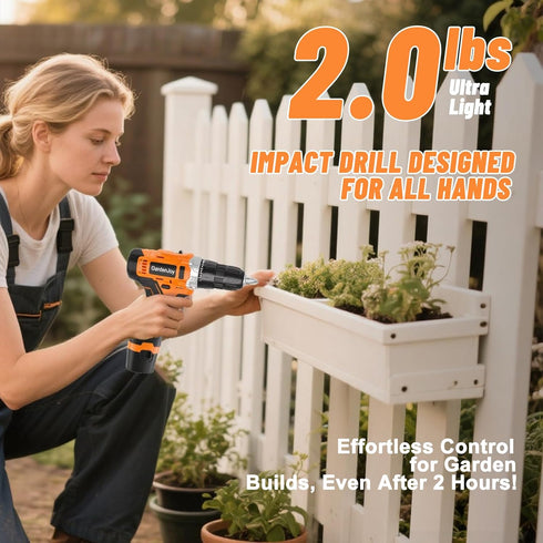 12V Set, 42pcs Accessories,2-Speed, 24+1 Cordless Electric Drill Driver Powerful Lightweight Portable Rechargeable