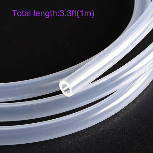 DMiotech 1/8" ID 1/4" OD Clear Silicone Tube, 3.3 Feet Industrial Silicone Tubing for Water Air Pump