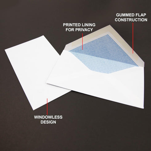 BAZIC #6 3/4 Security Envelopes with Gummed Closure, 80 Pack for Mailing and Organizing