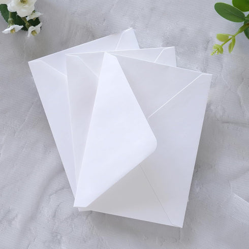 PONATIA 50 Pack A1 White Envelopes, 3 5/8 x 5 1/8 Inches for Weddings, RSVP, Christmas Cards, Baby Showers