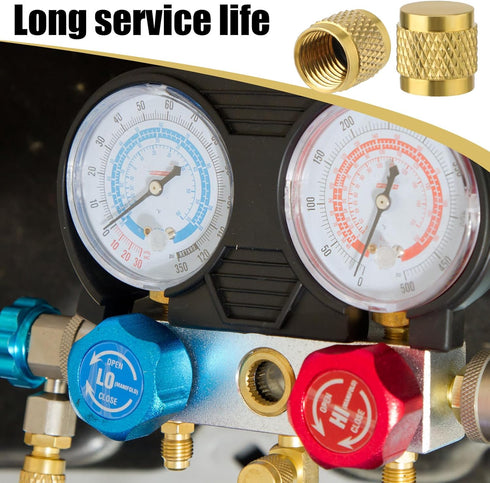 2pcs 1/4 Flare Caps, Round Brass with Neoprene O Ring Seal for Air Conditioner Pipe Gas Line