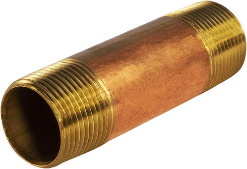 Everflow Supplies NPBR3040 4" Long Brass Nipple Pipe Fitting, 3" Nominal Diameter and NPT Ends