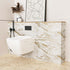 Matte Beige/Gold Marble Contact Paper, Waterproof Peel and Stick Wallpaper for Cabinet Backsplashes