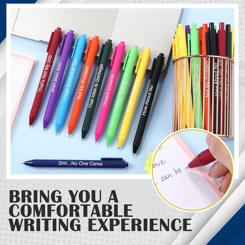 Yeaqee 40 Pcs Funny Ballpoint Pens Set with Swear Word Quotes, Novelty Pens for Christmas Gift, Colleague Office