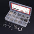 Hilitchi 380-Pcs E-Clip Circlip External Retaining Ring Assortment Set - 14 Sizes, 304 Stainless Steel