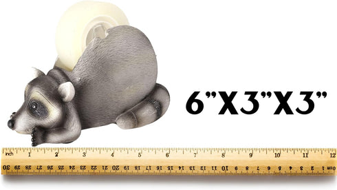 Novelty Tape Dispenser, Raccoon Office or Cubicle Desk Accessory, 6 Inches by Needzo