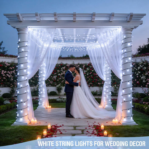 250 91.5ft 8 JMEXSUSS LED White Christmas Lights Outdoor, Extendable White String Lights Indoor, Christmas Tree Lights