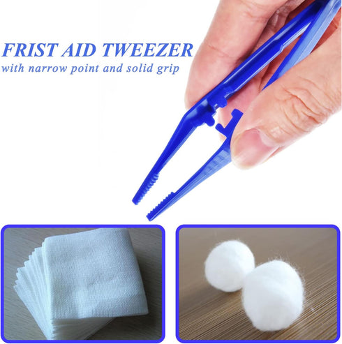First Aid Tweezers, Disposable Plastic Forceps for Medical, Crafts, Dressing, Gauze, Lab, School Science