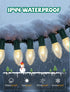 C9 25Ft 26 C9 Bulbs, Clear Christmas Lights, Vintage Outdoor String Lights with Clear Hanging Christmas Roofline Lights