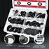 240pcs Nylon Large Flat Round Washer Spacer, 9 Sizes Black Flat Washers Assortment Kit for Screw Hardware Tool