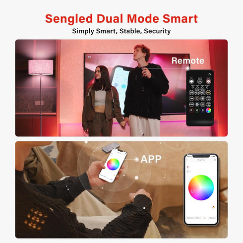 Sengled Bulbs Bulbs, Bulbs 2700K-6500K Dimmable, 60W, (4P+ 1 Dual Mode Smart Light with Remote & App Control, Color